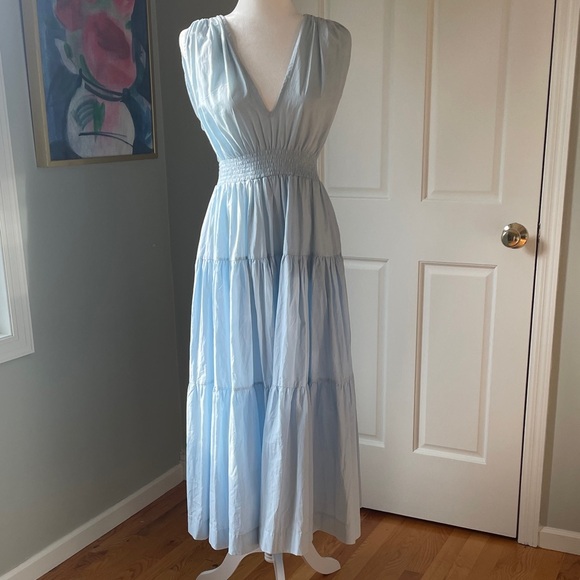S/W/F Chic Sky Blue Sleeveless Maxi Dress